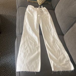 NWT Zara wide leg white jean size 0